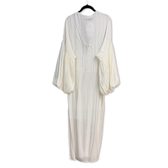 Helsa Serafina Silk Dress White Elegant Maxi Dress sash scarf gown Revolve XS - Picture 7 of 14